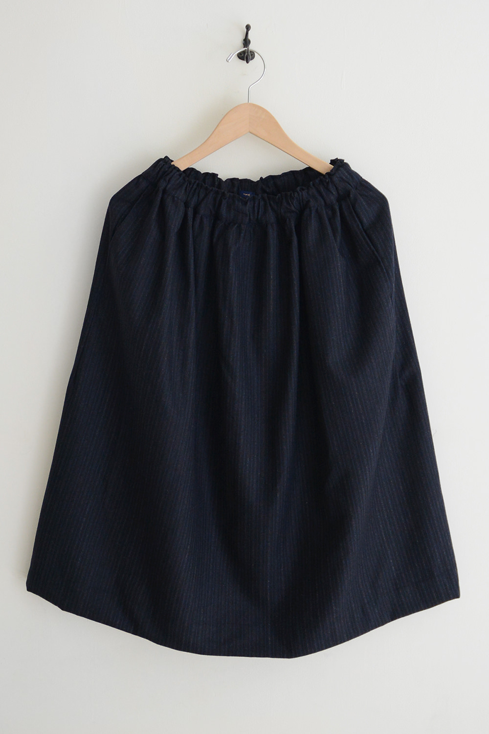 MAKIE, Wool Skirt - Navy Pinstripe