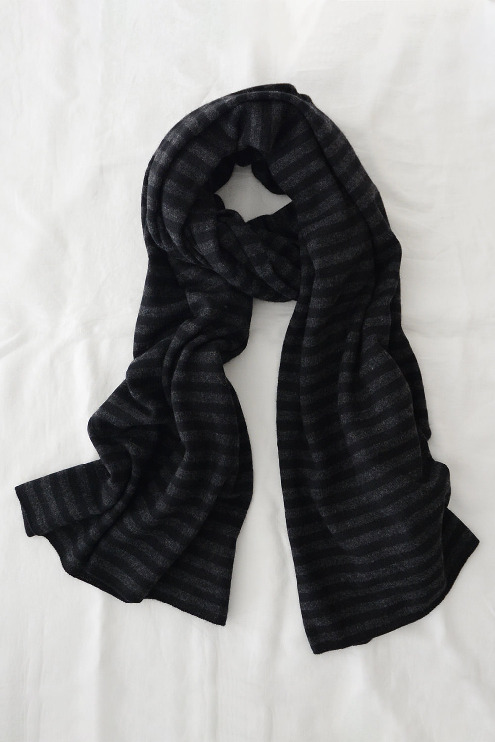 Aodress, Cashmere Scarf - Charcoal Stripe