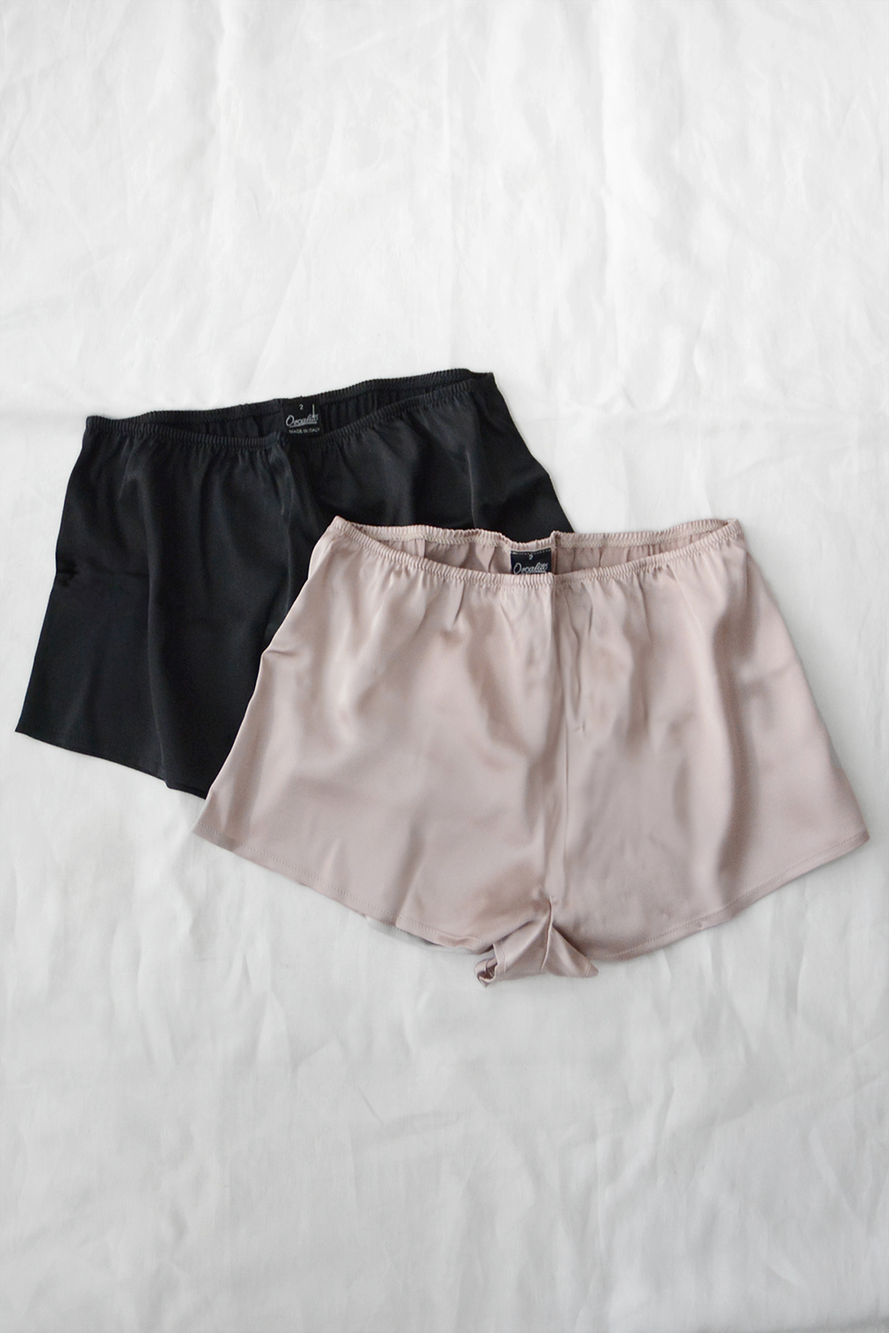 Oscalito, Silk Stretch Satin Boxers 10303 - Black and Beige