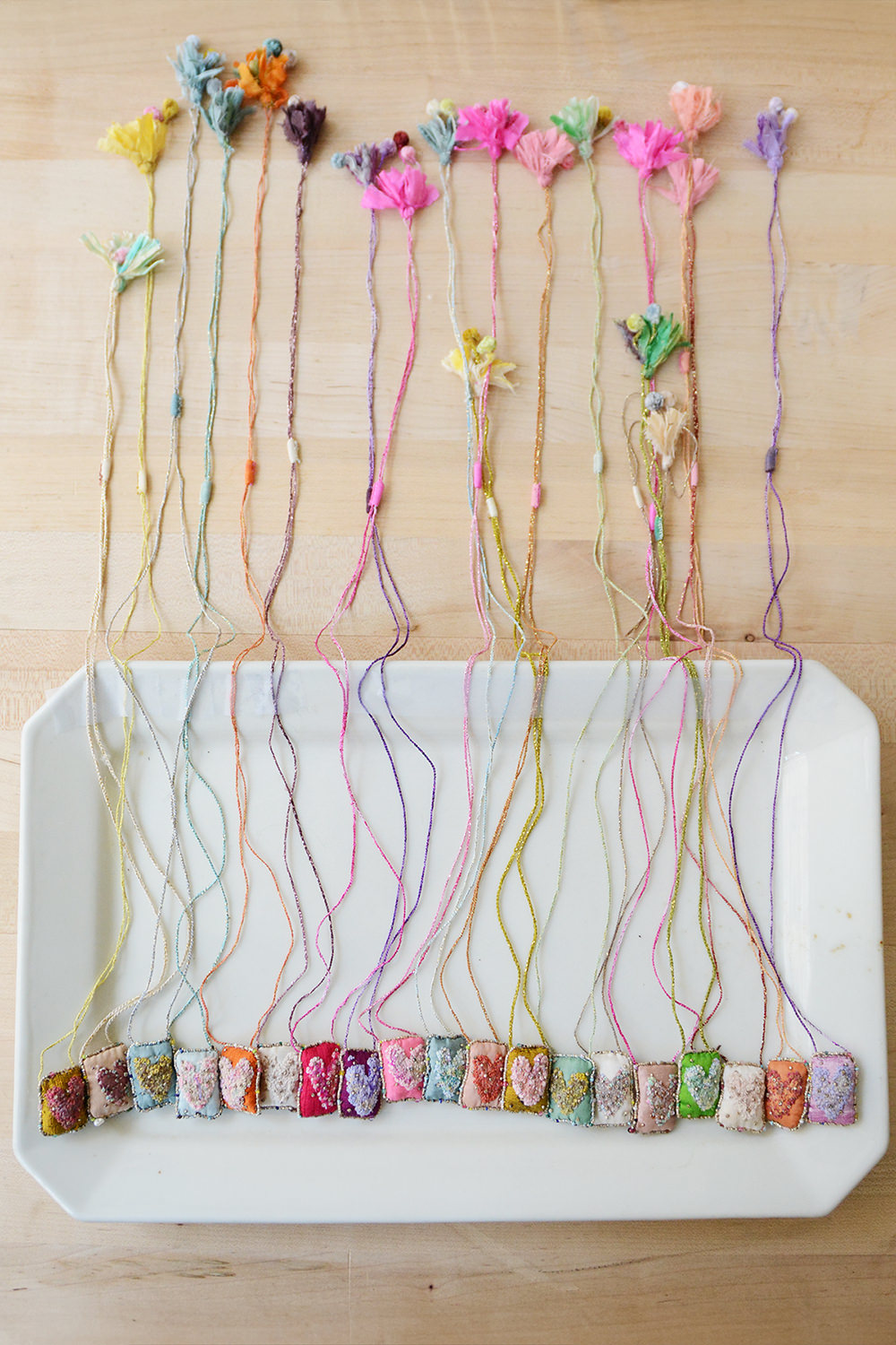 Antonia Rossi, Embroidered Square Necklace