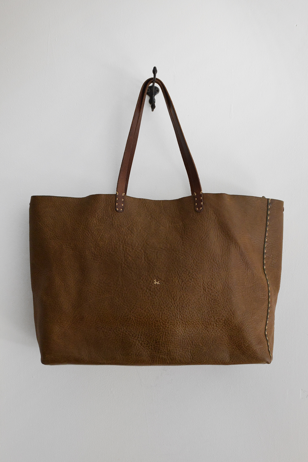 Henry Cuir, Pre-Owned Tote Bag Dog Stitches - Brown