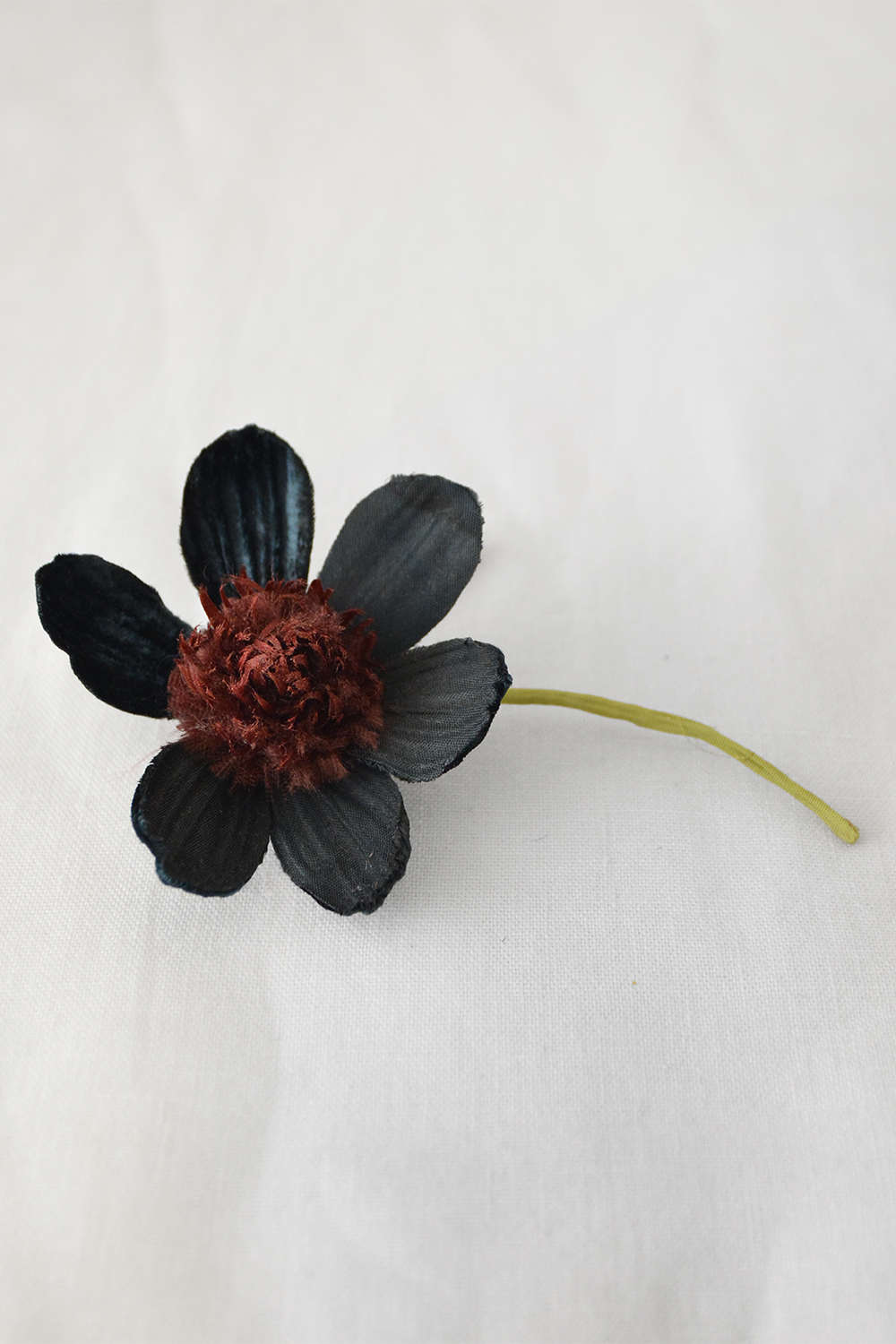 Silk Flower Corsage #006, Black Cosmos