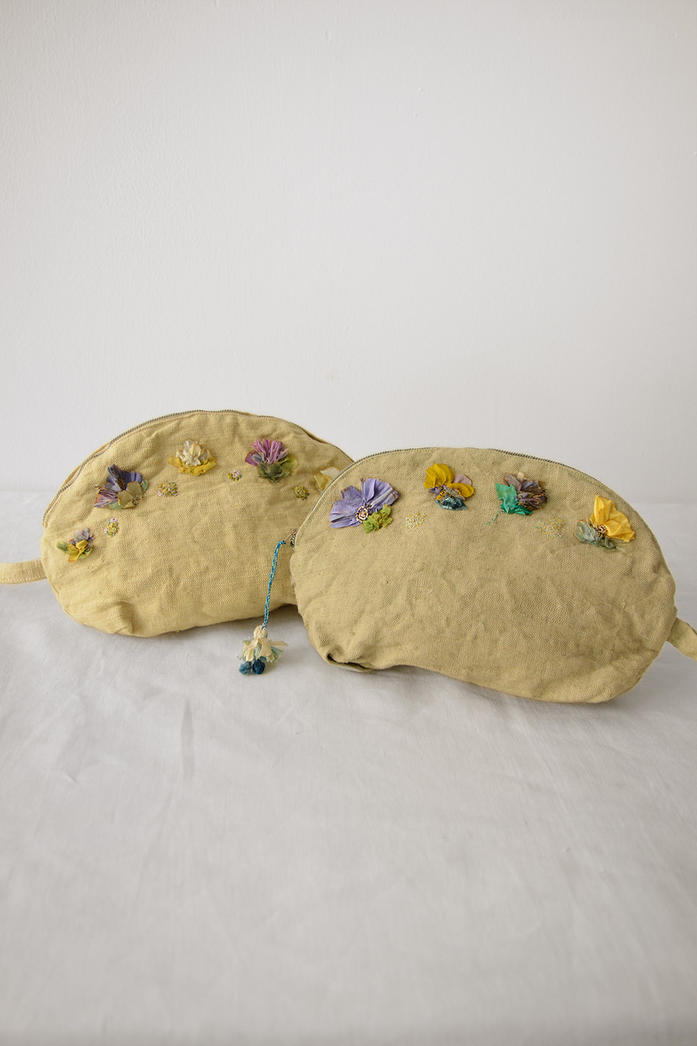 Antonia Rossi, Flower Embroidered Linen Pouch - Group 2 NY