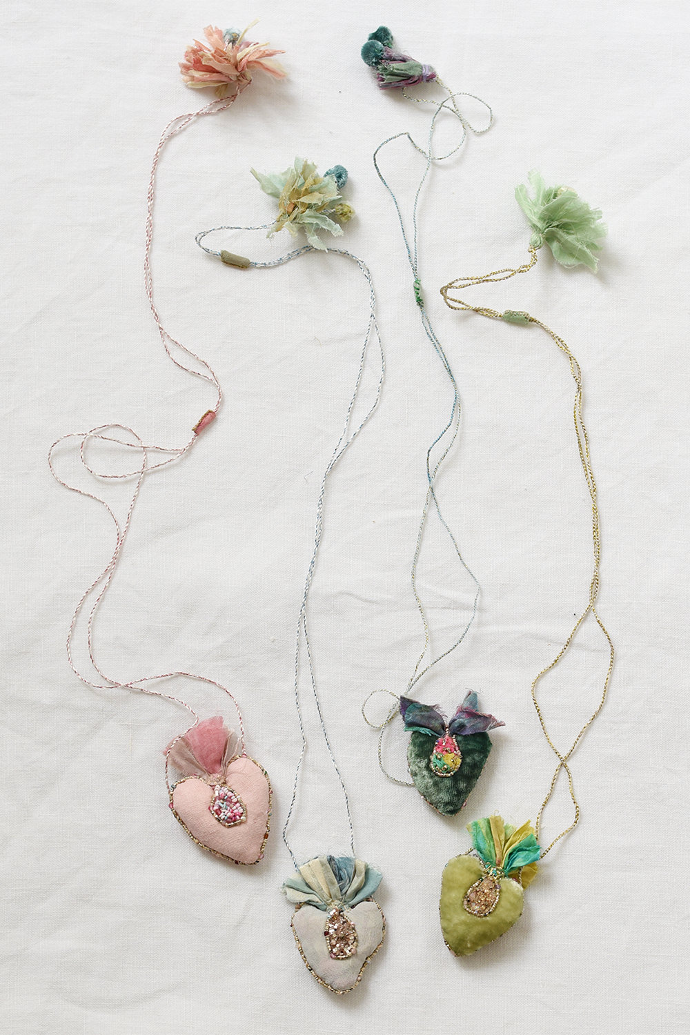 Antonia Rossi, Embroidered Heart Necklace FW - Group H5678