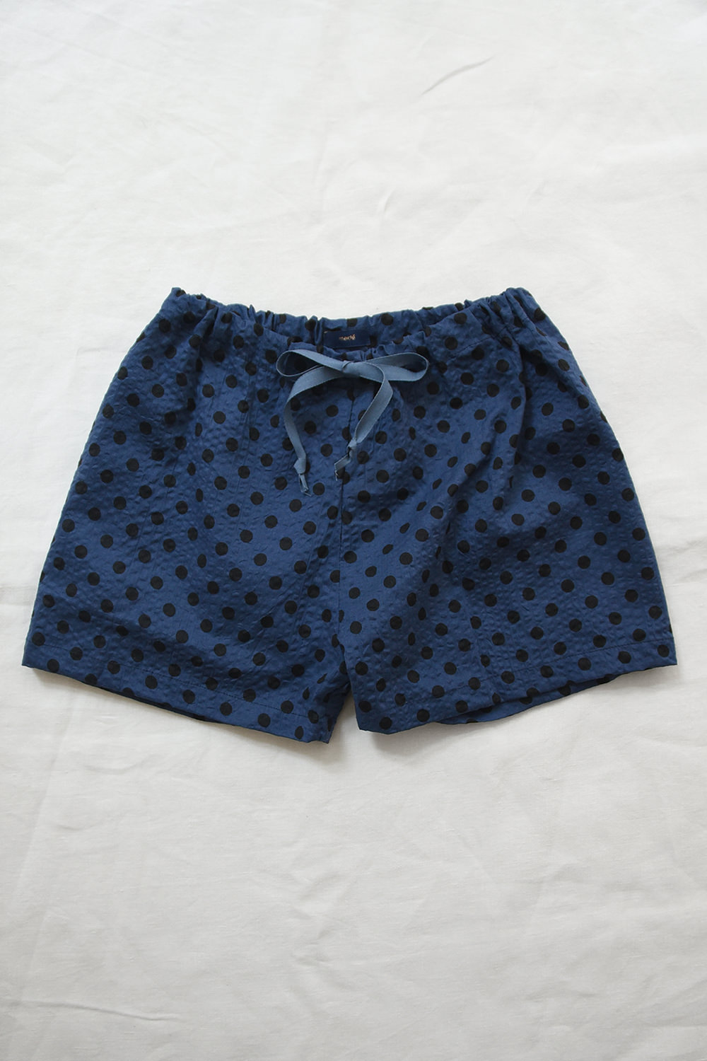 Shorts with Ribbon - Blue x Black Dot