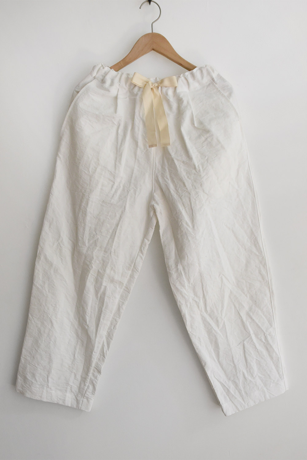 MAKIE, Linen Cotton Straight Pants Erin - White