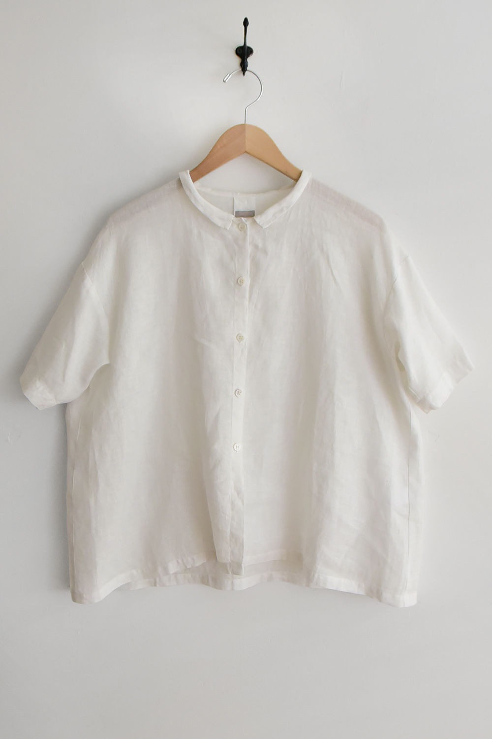 MAKIE, Linen Short Sleeve Shirt - White