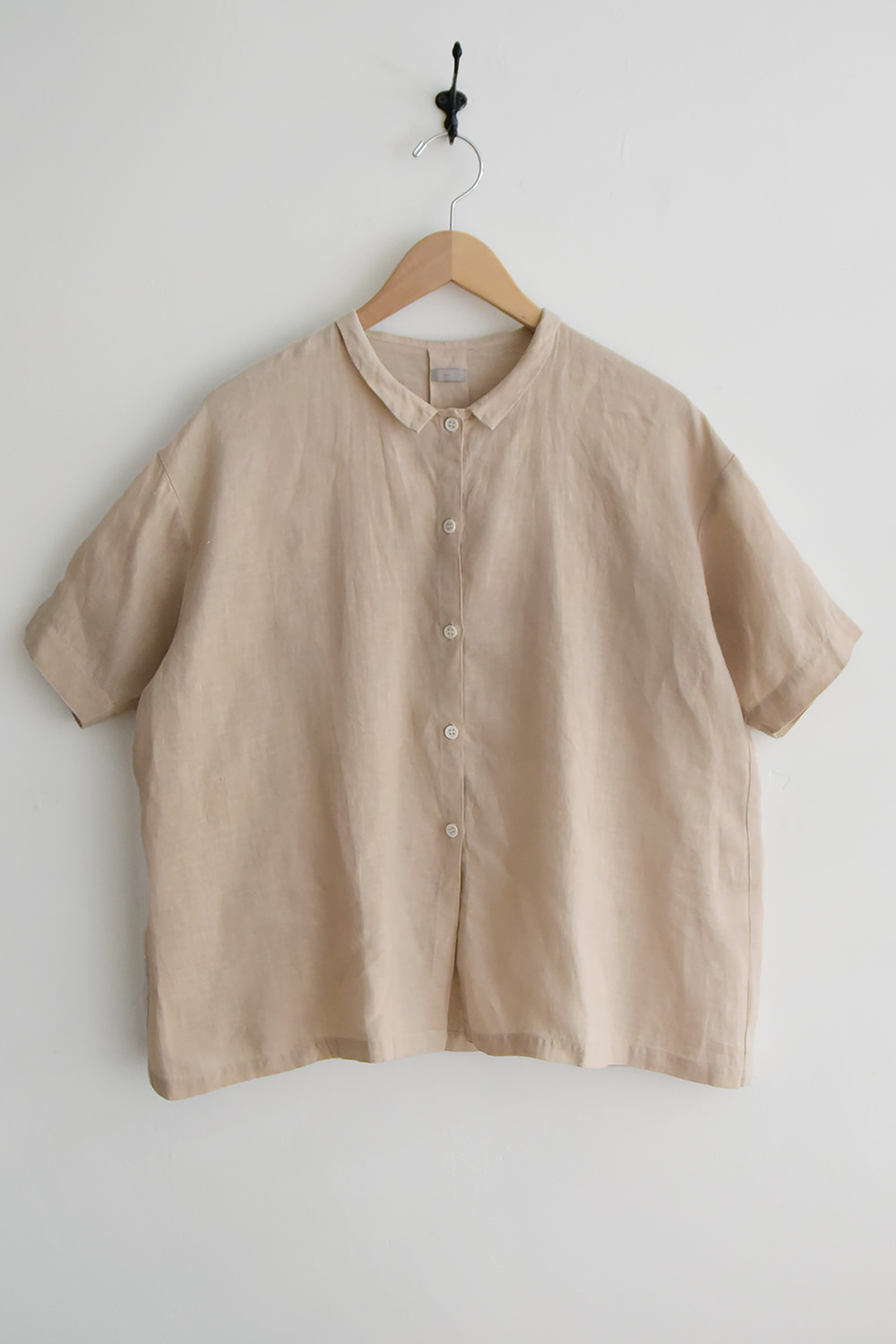 MAKIE, Linen Short Sleeve Shirt - Beige