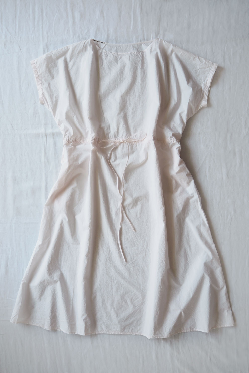 Kaval, Round Neck Drawstring Dress 0901 - Pale Orange