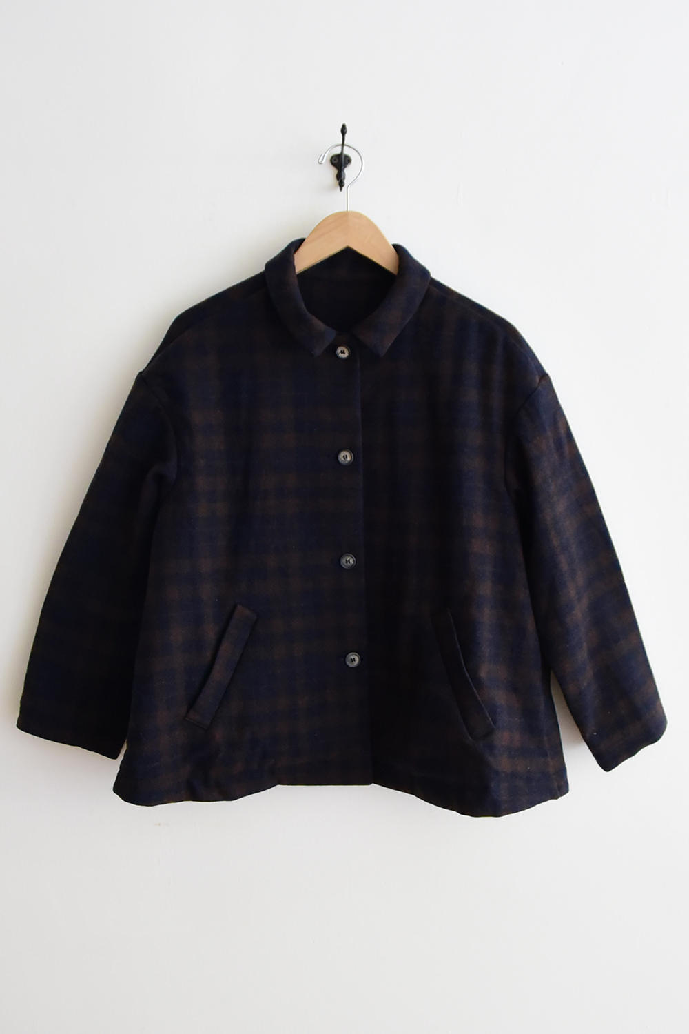 Bergfabel, Cashmere Uli Jacket - Brown x Navy Plaid