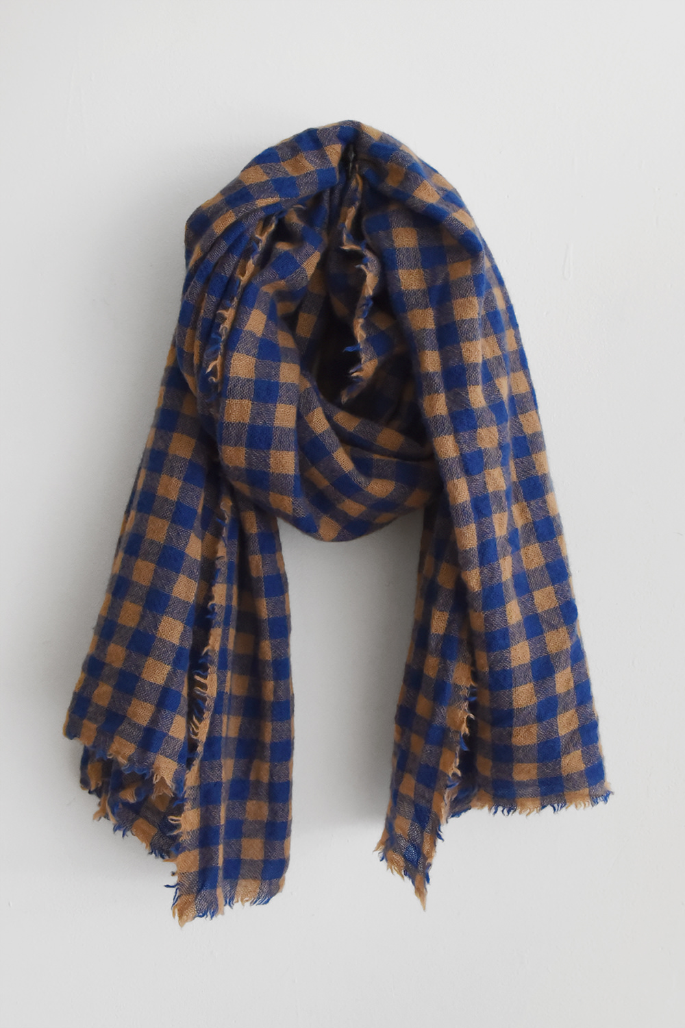 MAKIE, Cashmere Scarf - Blue x Sand