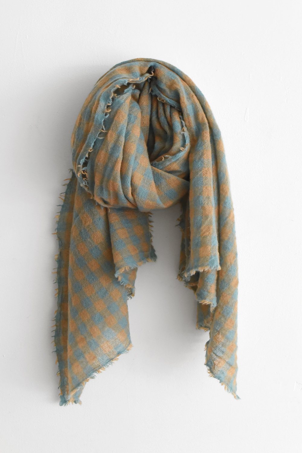MAKIE, Cashmere Scarf - Ocean x Camel