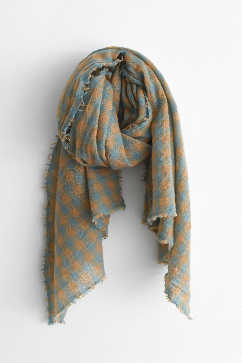 MAKIE, Cashmere Scarf - Ocean x Camel