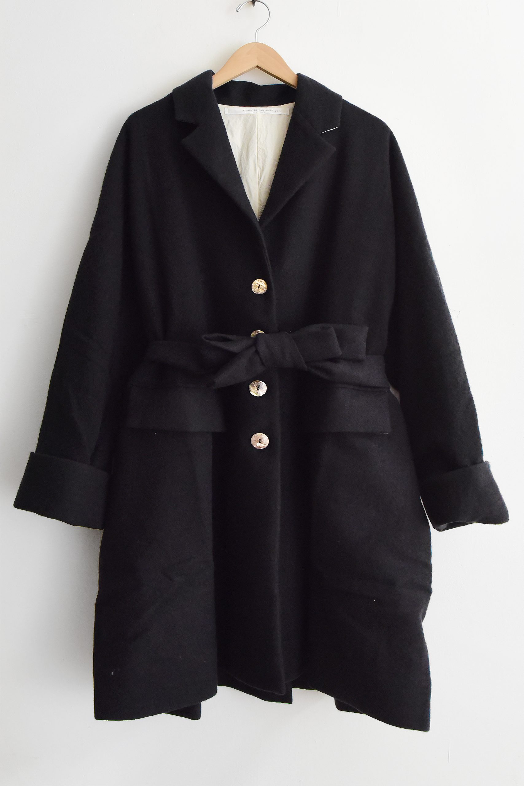 Album di Famiglia, 45_44 Wrap Coat WO with Belt - Black