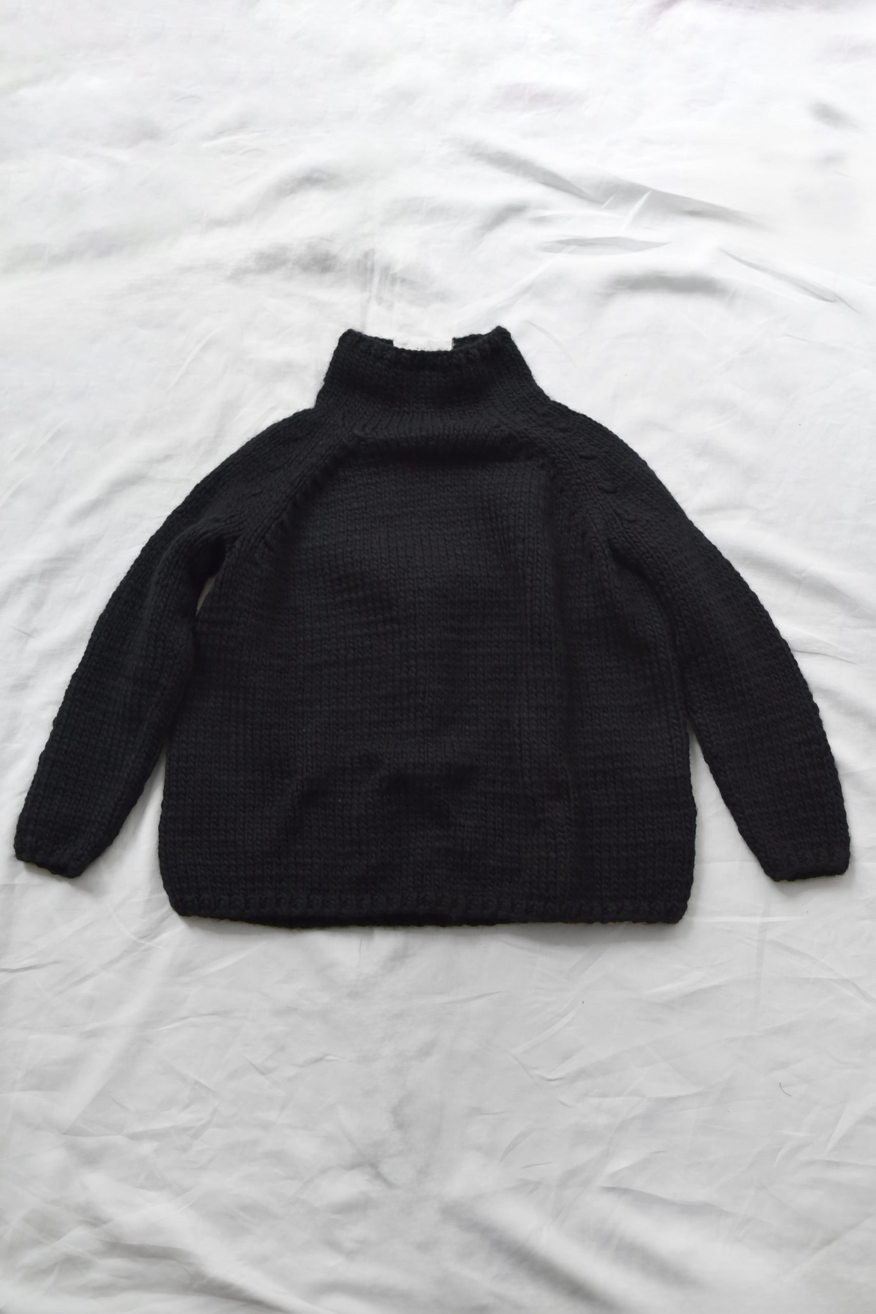 Album di Famiglia, 1945 Hand Knitted Collection Sweater Dolcevita WO - Black