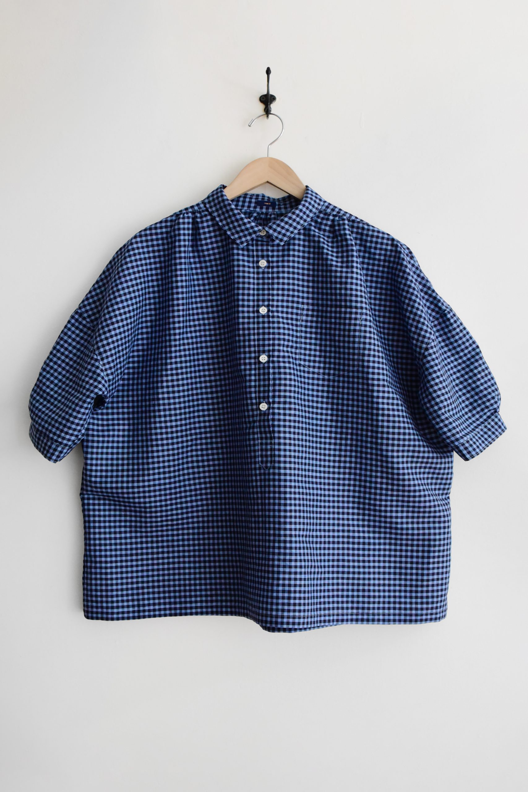 makie basic shirt sienna blue check top picture