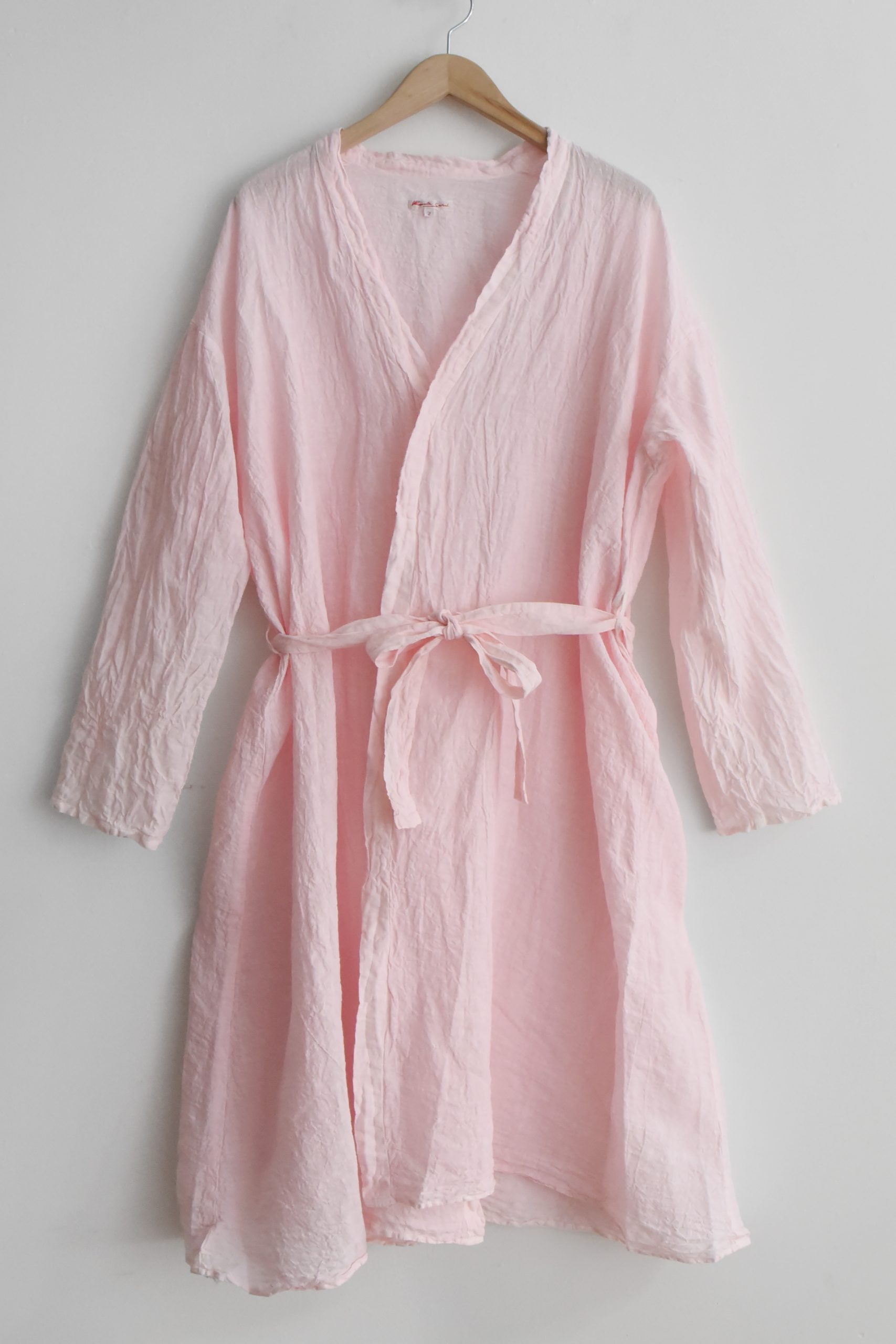 manuelle guibal 6438 kimono style linen robe top picture