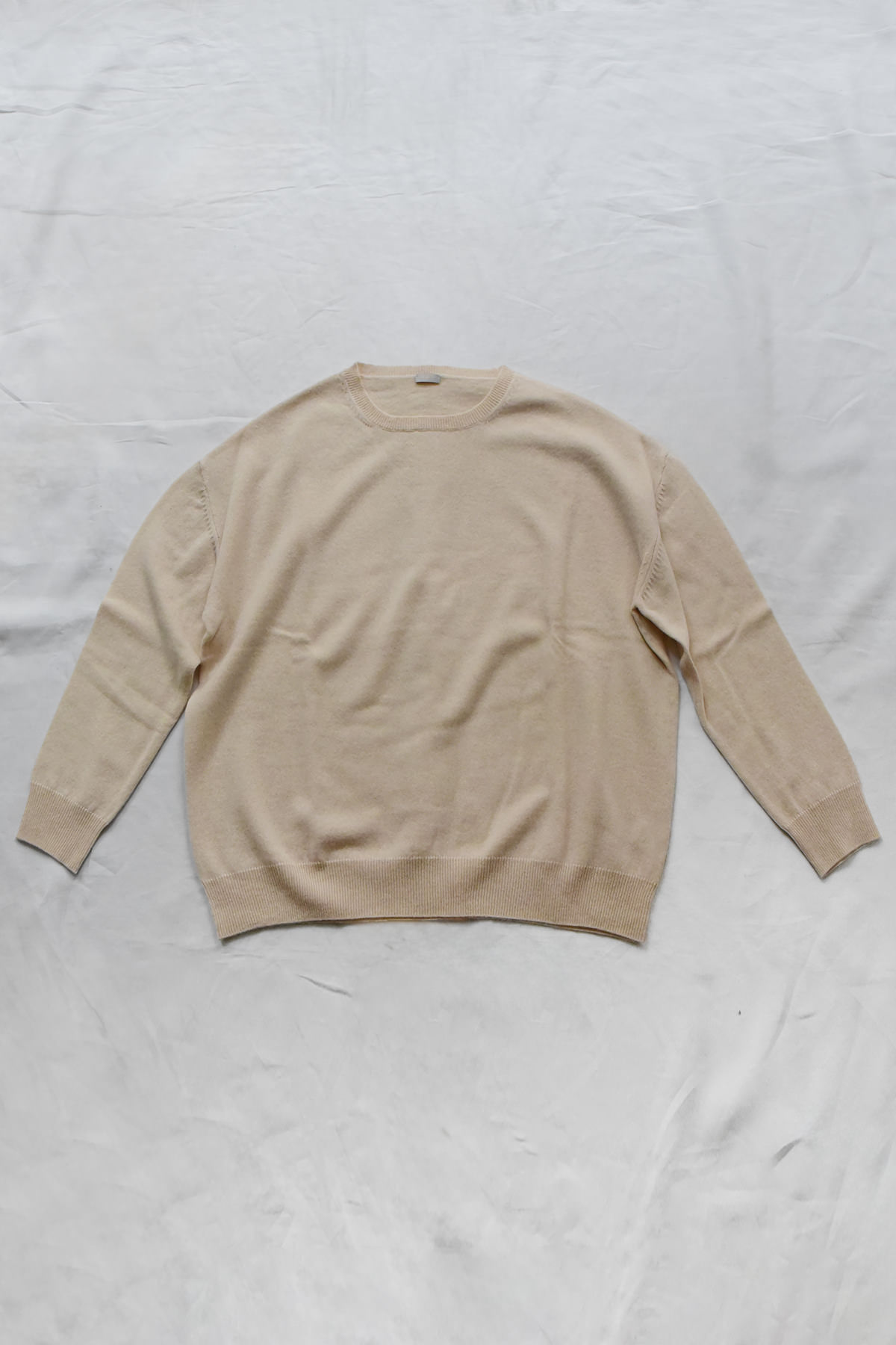 MAKIE, Round Neck Cashmere Sweater - Peach