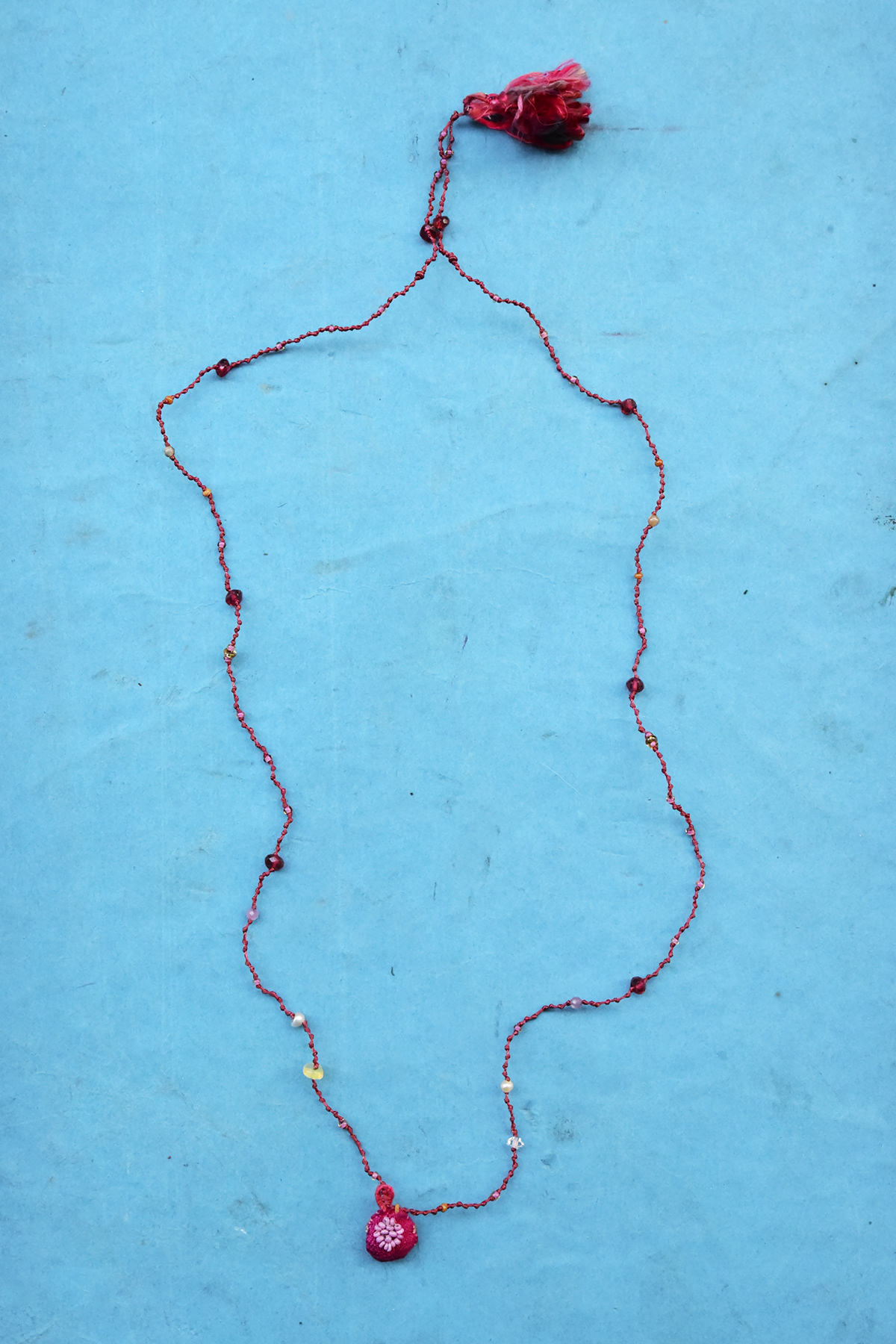 Antonia Rossi, Venetian Micro Beads Necklace with a Charm - N63