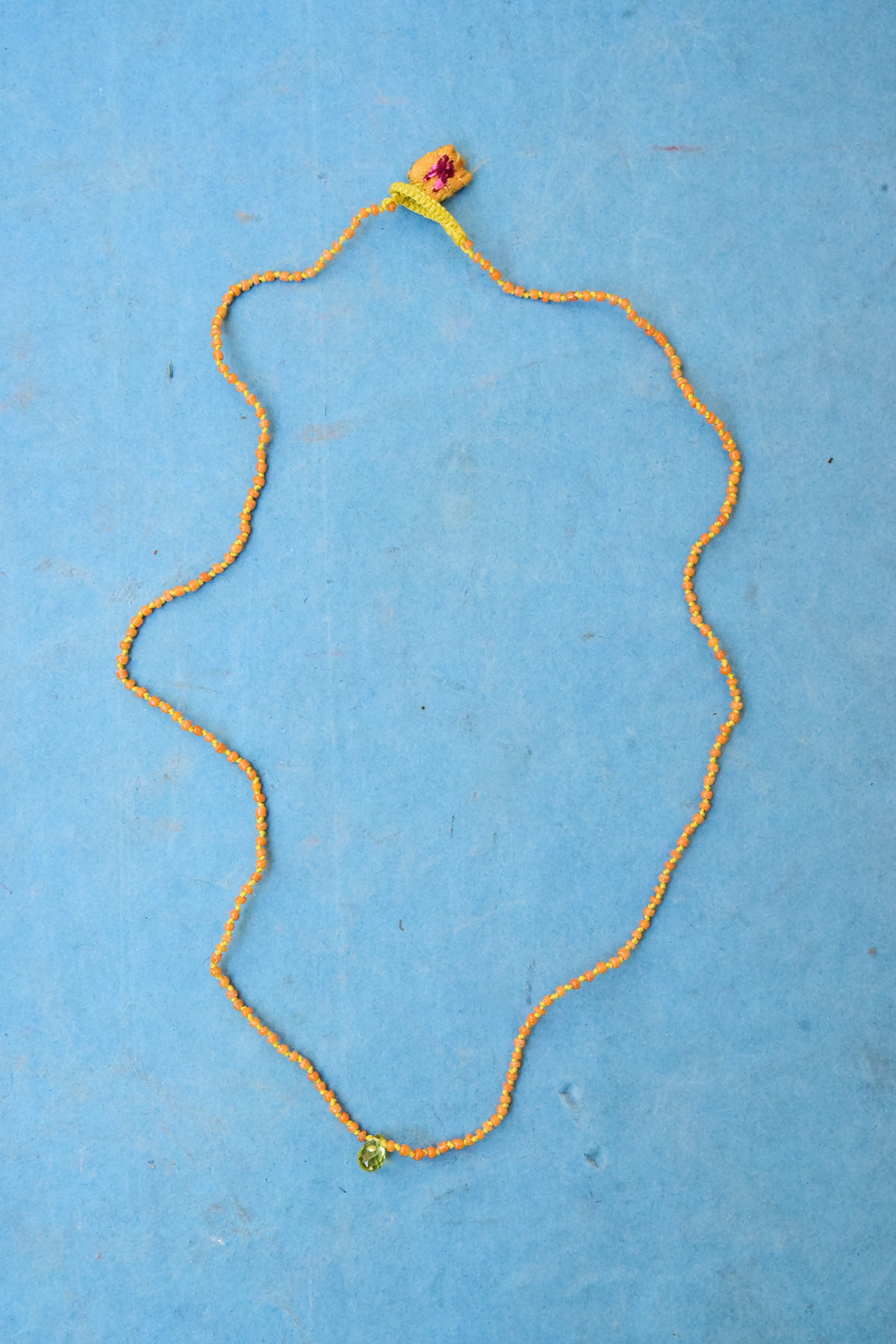 Antonia Rossi, Venetian Micro Beads Necklace with a Stone - N70