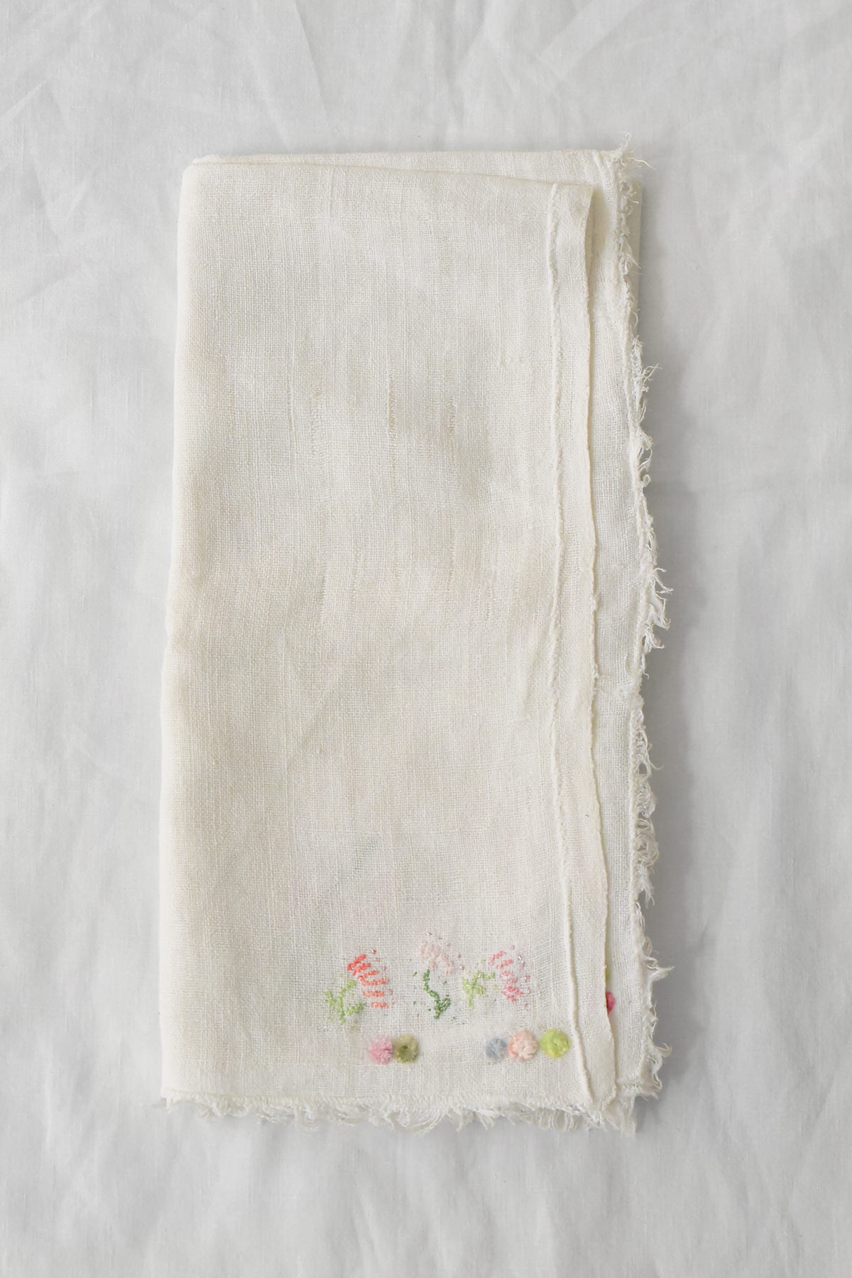 Antonia Rossi, Embroidered Linen Napkins - No. A11