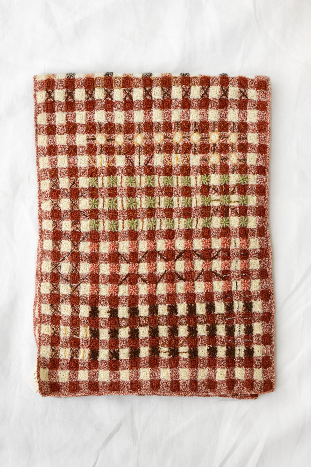 Sophie Digard Paris, Scarf E5066 - Ecru+Benoite/Bark No,2