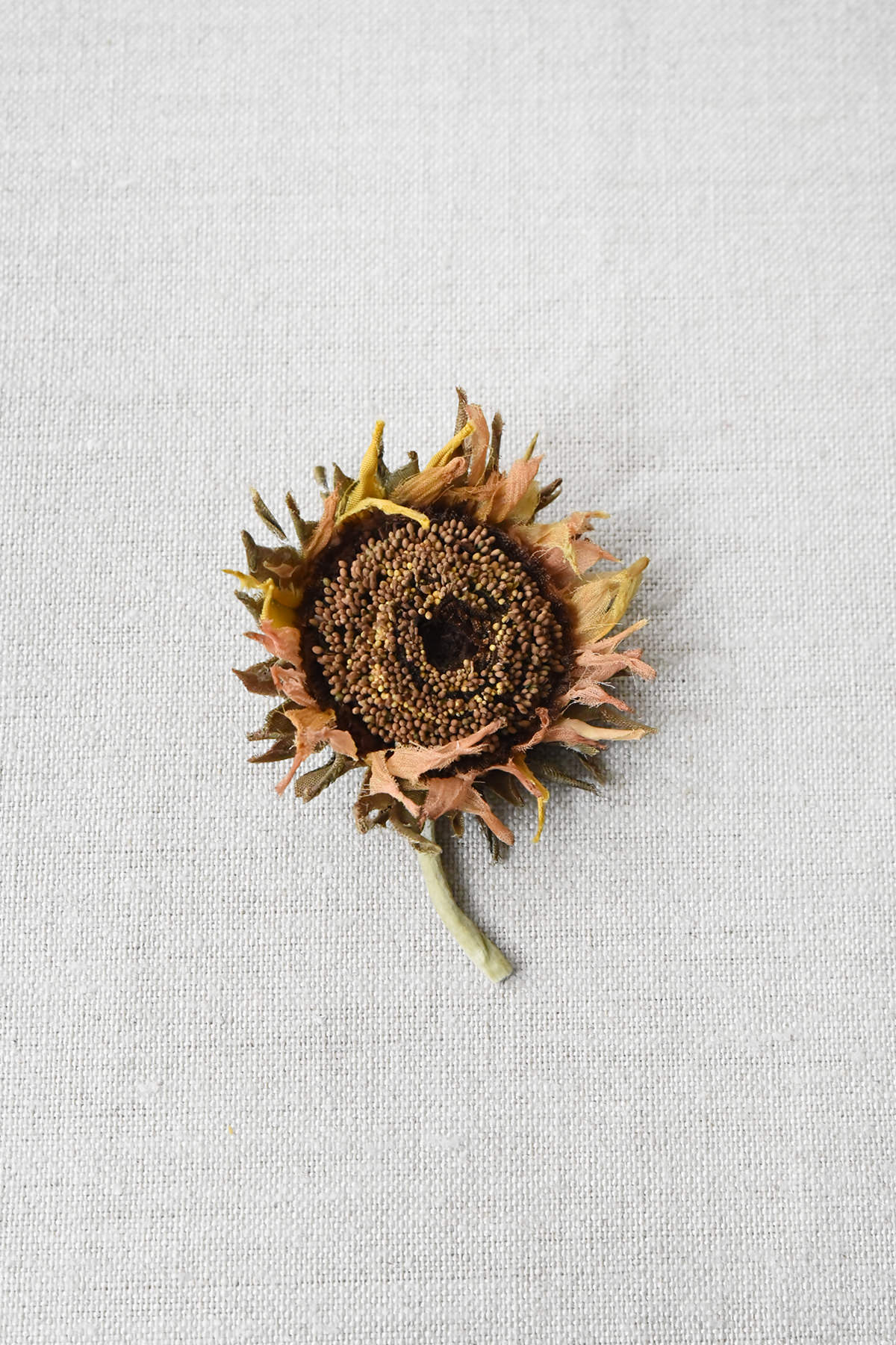 sunflower fabric brooch approximately 2-3 inches