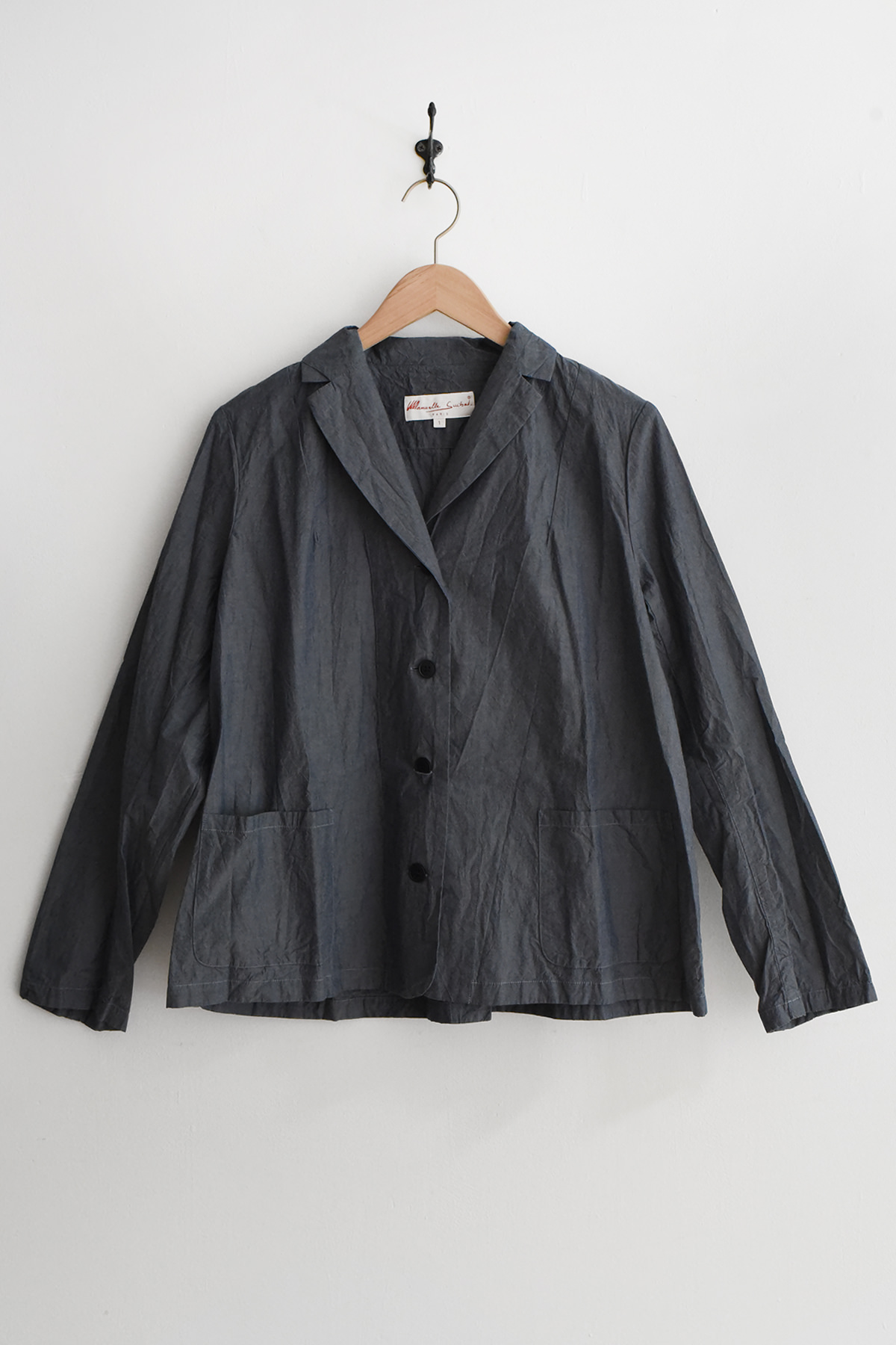 lightweight jacket made in France unlined front pockets front view