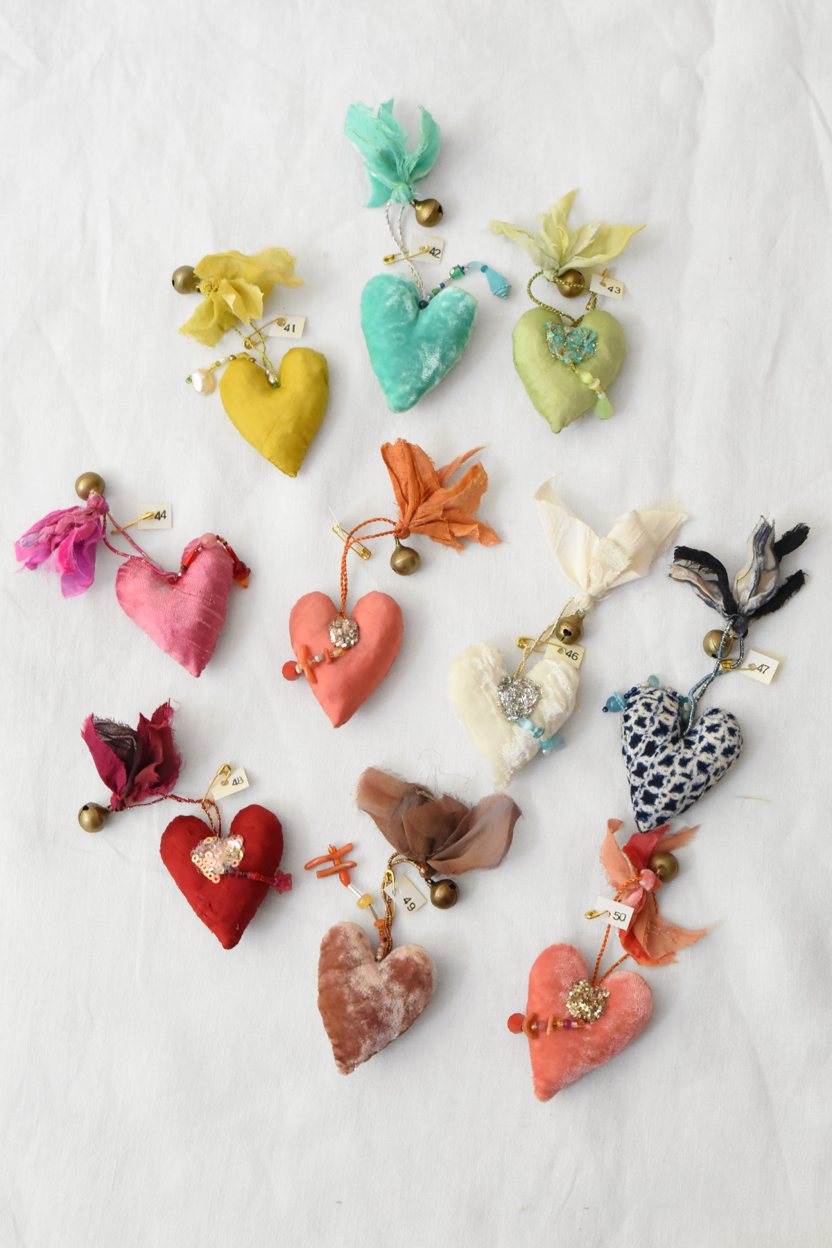 handmade textile heart ornament by Antonia Rossi