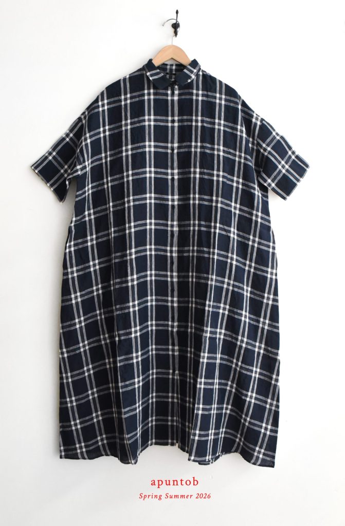 apuntob Spring Summer 2026 linen check dress at MAKIE