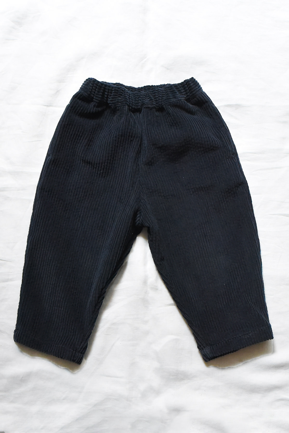 Kids cotton corduroy pants with elastic waist in navy