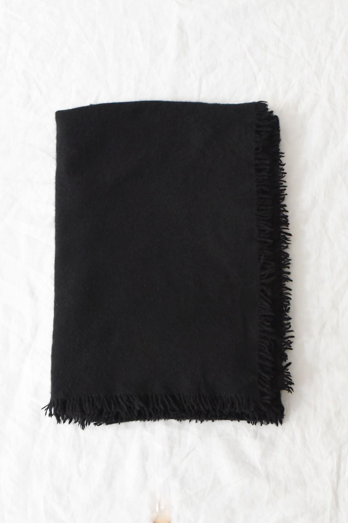 Black felted cashmere scarf