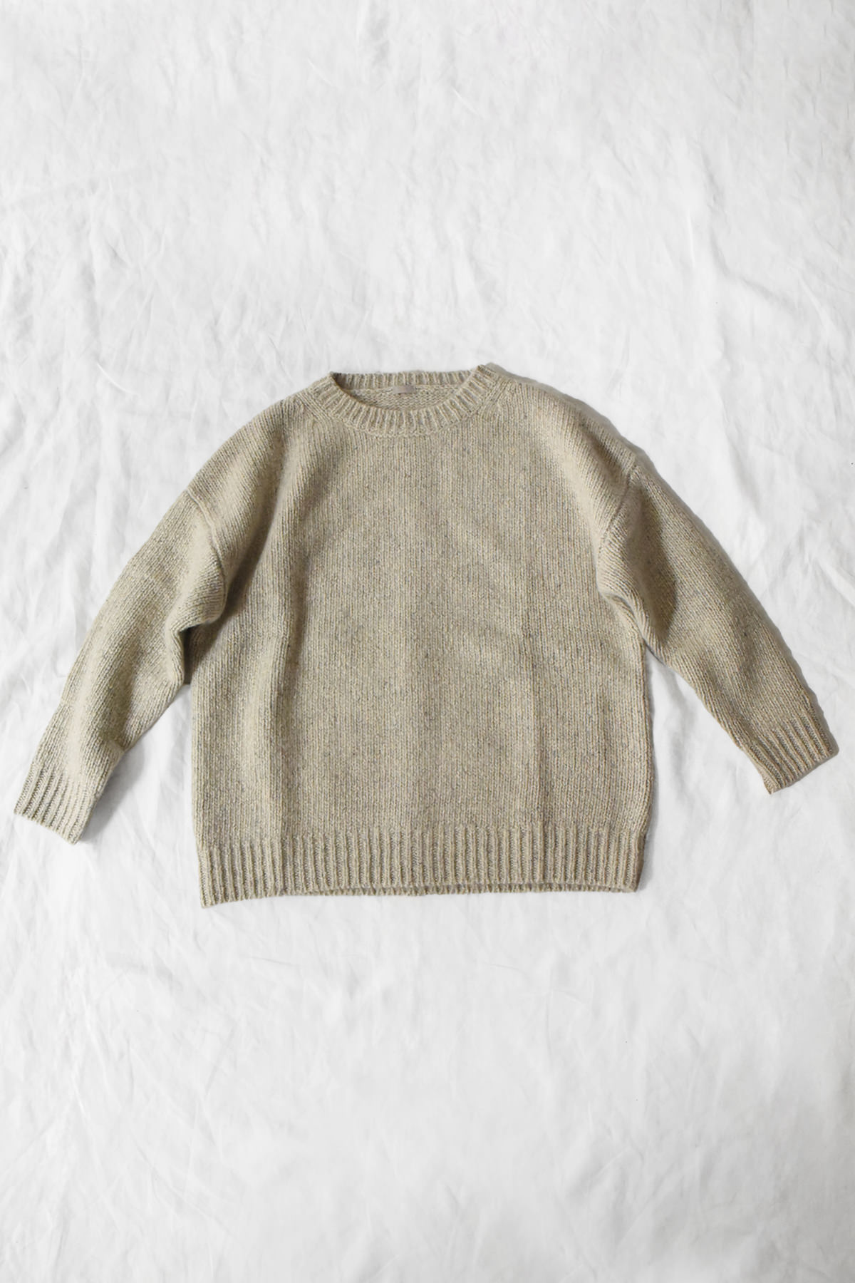 Greige chunky knit pullover sweater