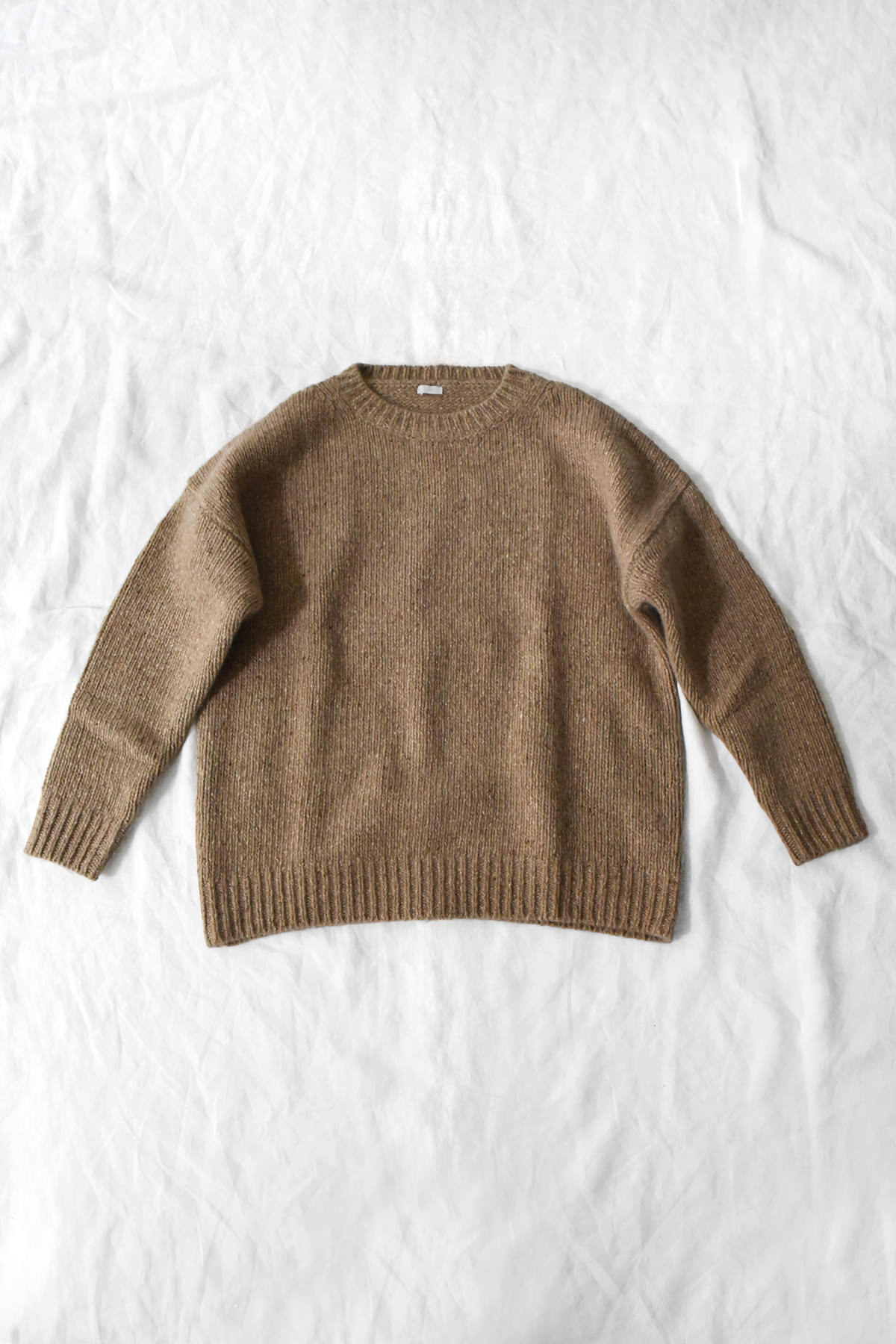 Camel chunky knit pullover sweater