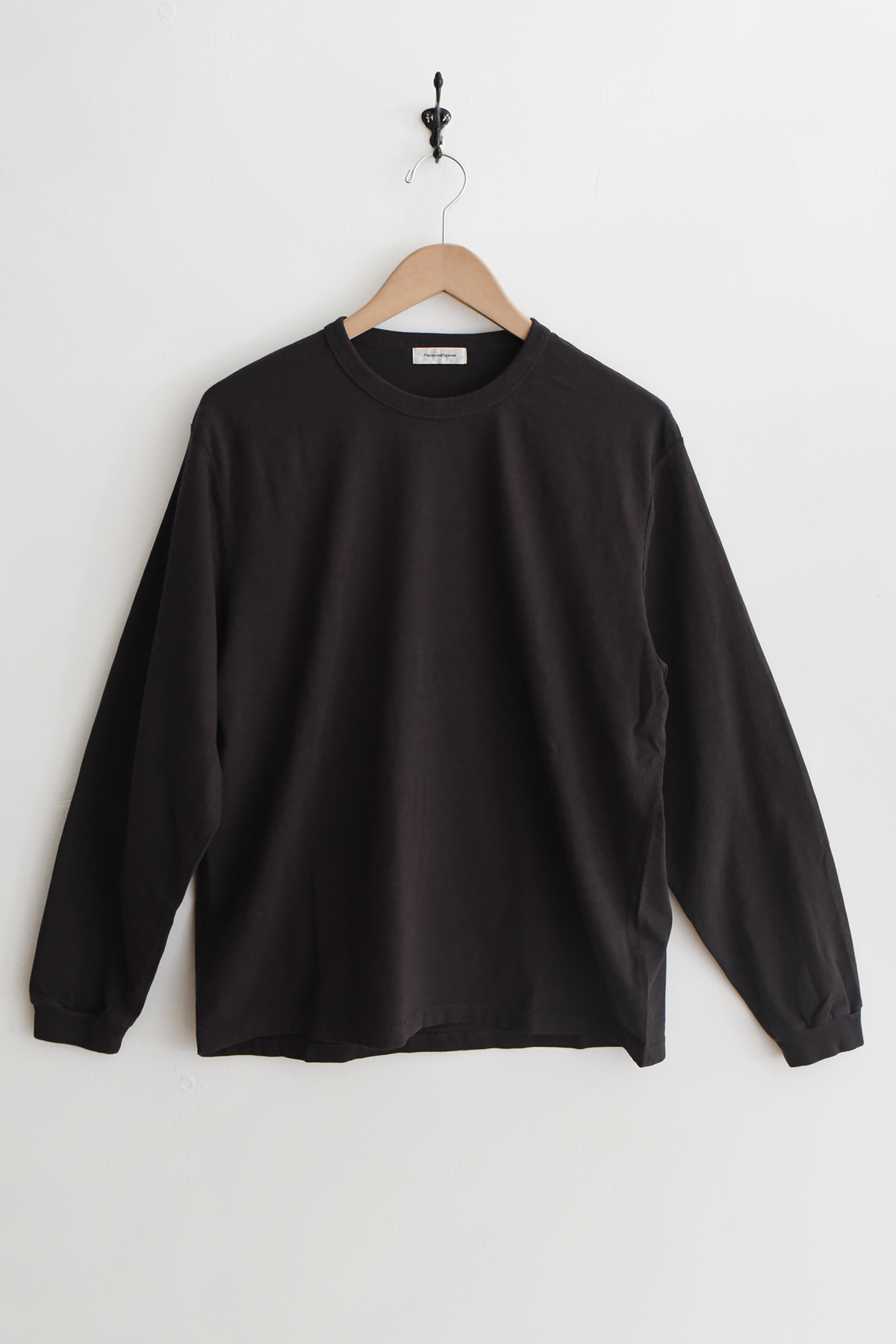Places and Spaces charcoal Zimbabwe cotton long sleeve T-shirt