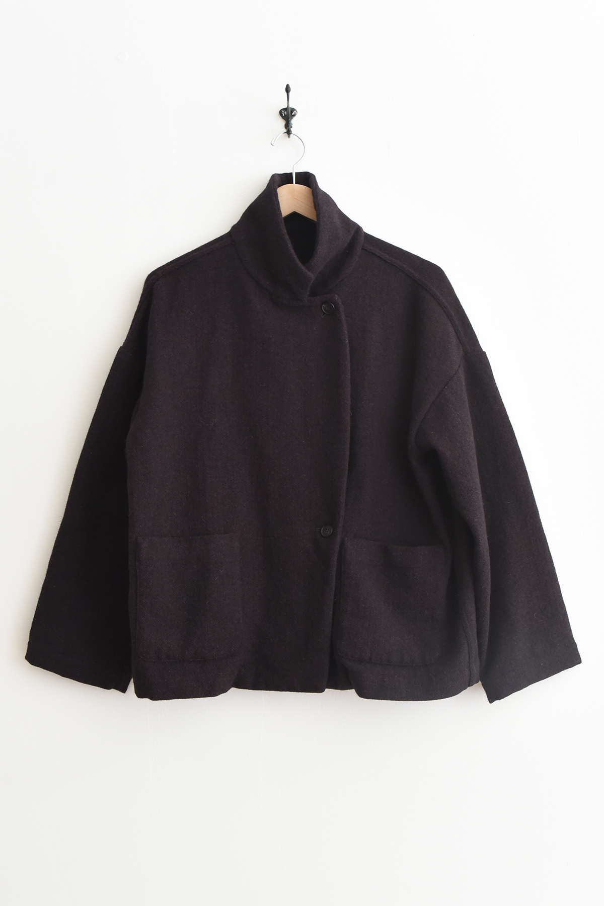 Bergfabel Luna Jacket in Black Bordeaux, 100% virgin wool