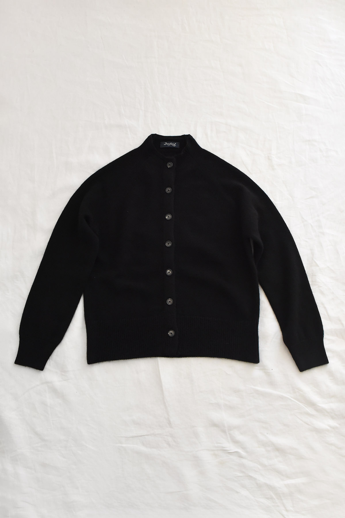 Bergfabel black cashmere cardigan with button front