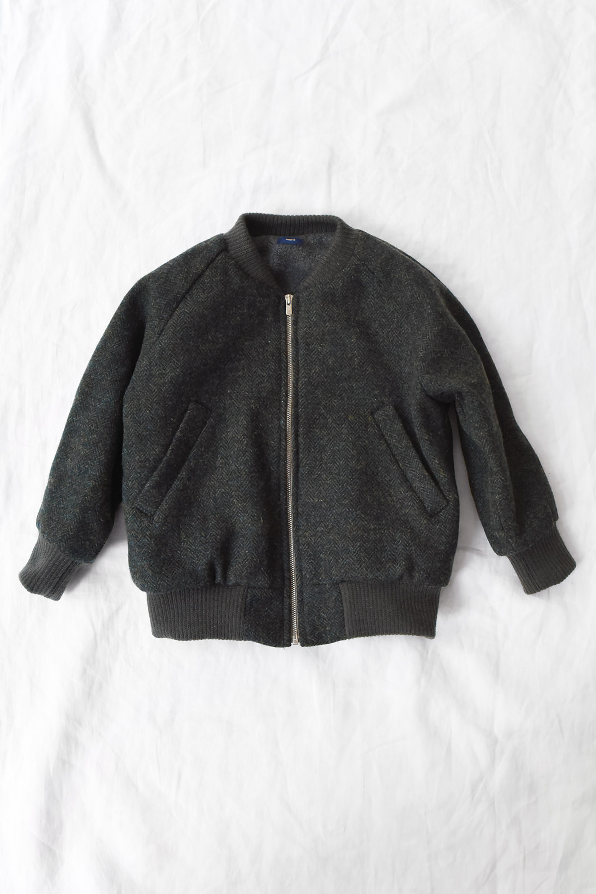 Kids 100% wool bomber jacket with fleece lining