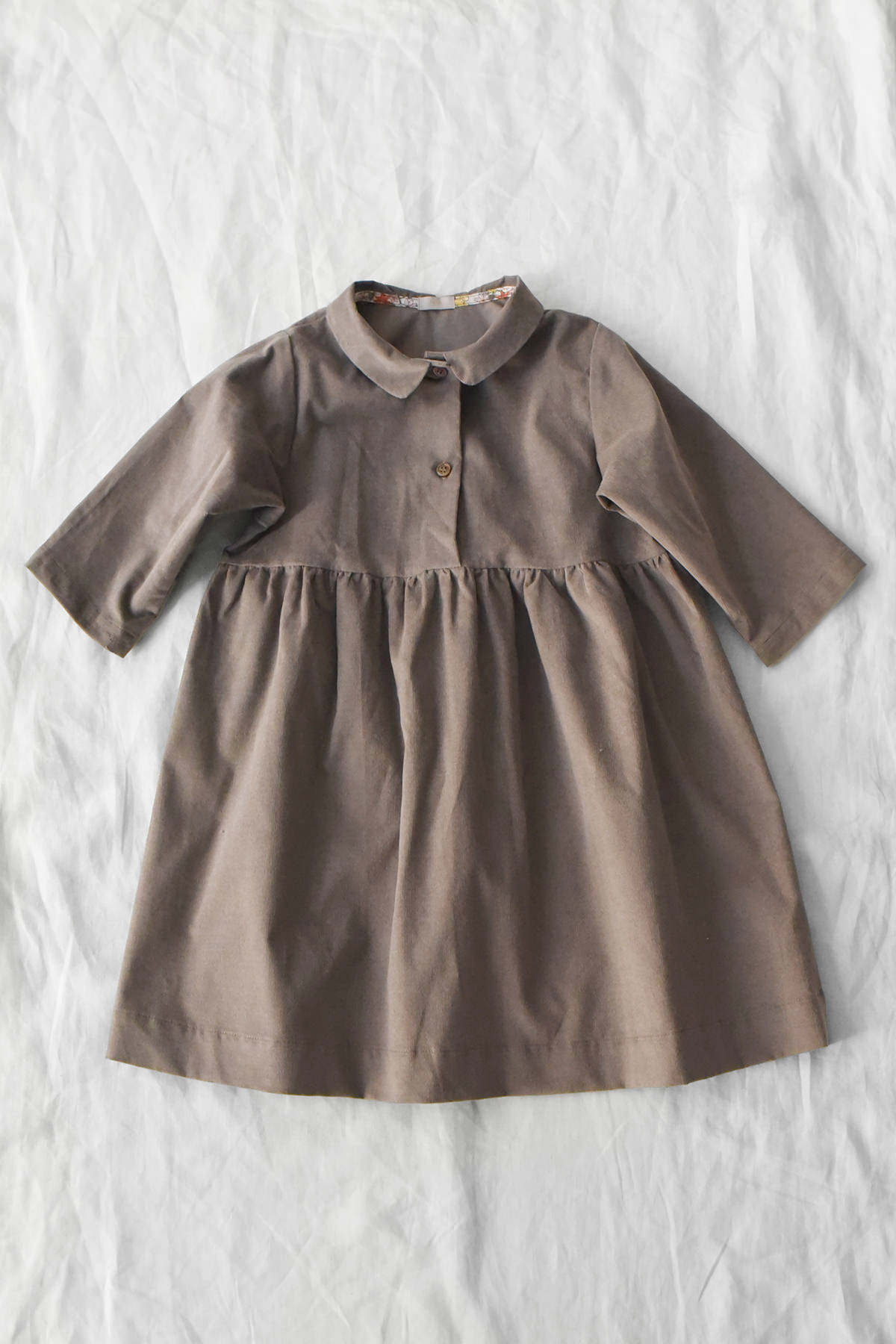 Corduroy Dress in Dusty Taupe, 100% Cotton