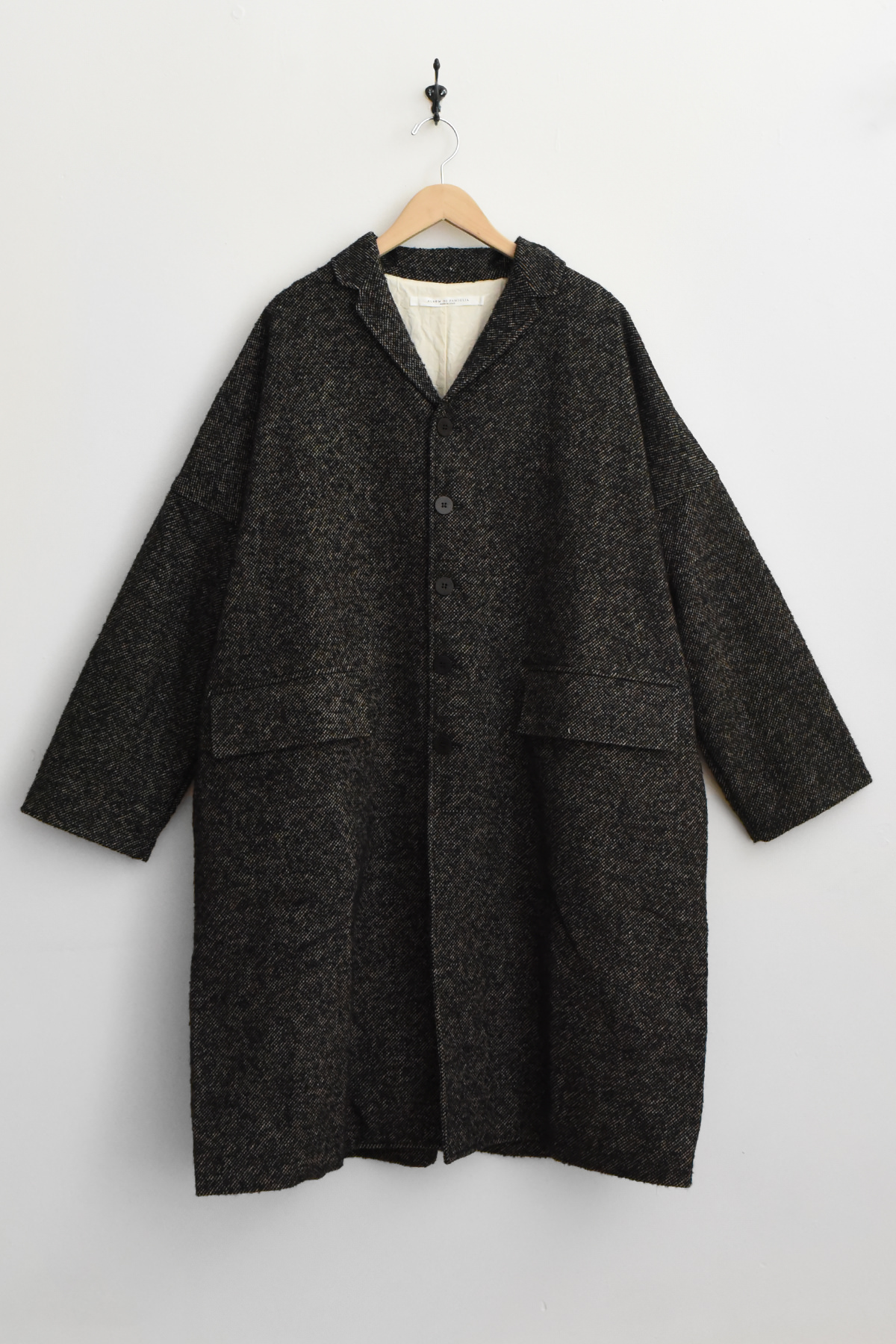 Album di Famiglia Loose Coat WN in Black wool-blend fabric