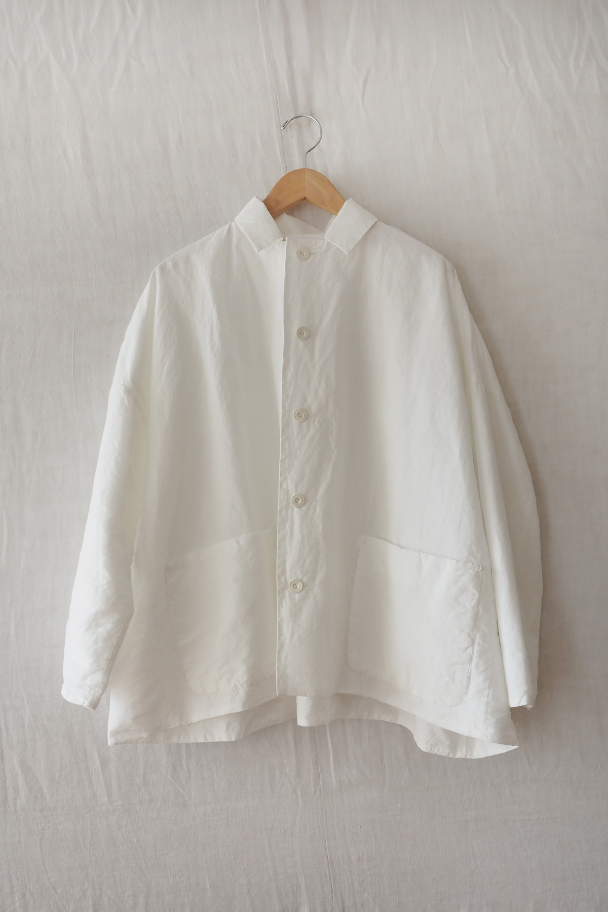 Kaval Stole Jacket with Liner in Off White